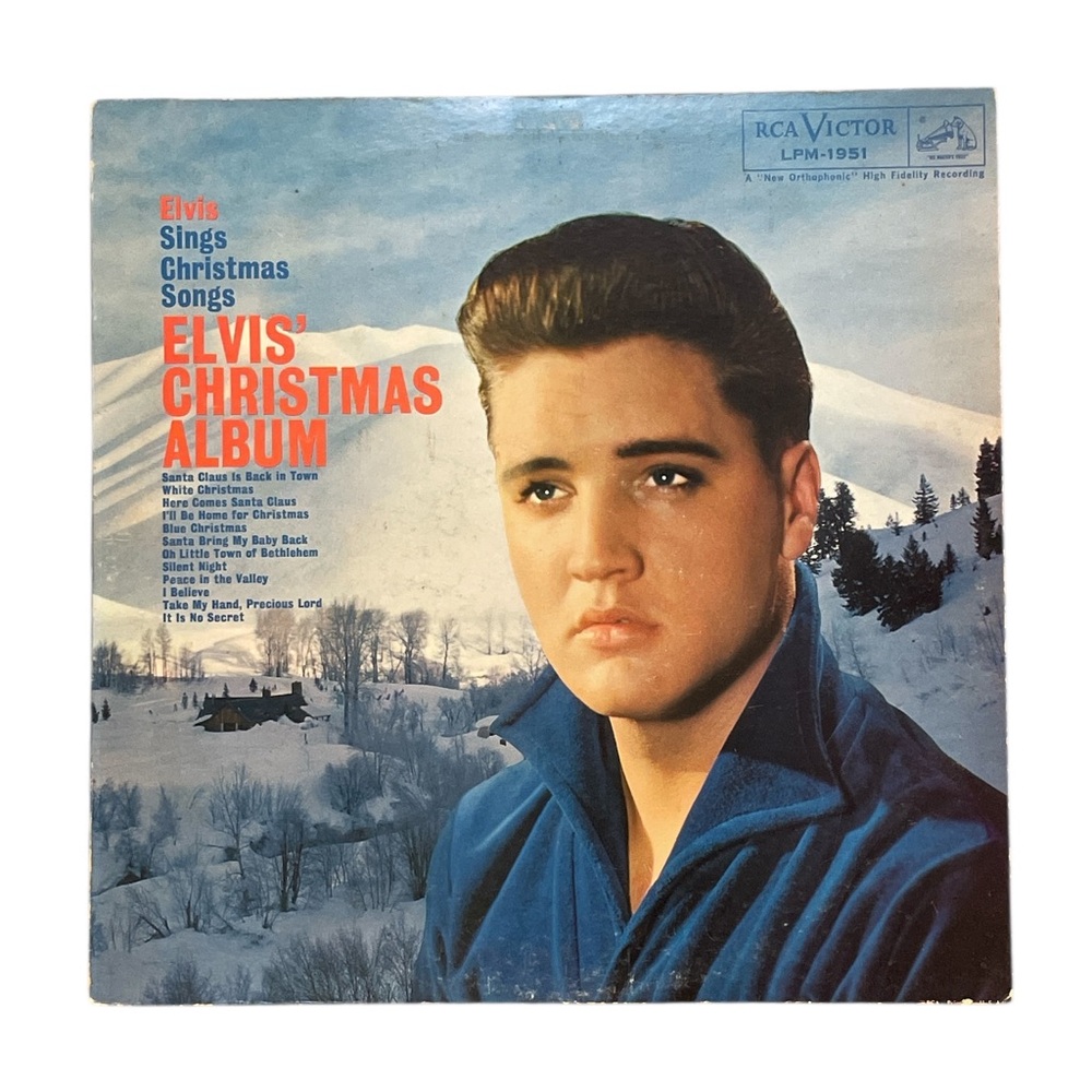 Elvis Christmas Vinyl LP Record Album - Blue Cover 1951 Good Condition